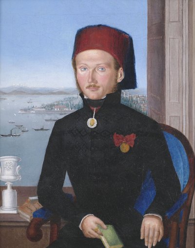 Retrato de un viajero con traje turco de Unbekannt Unbekannt